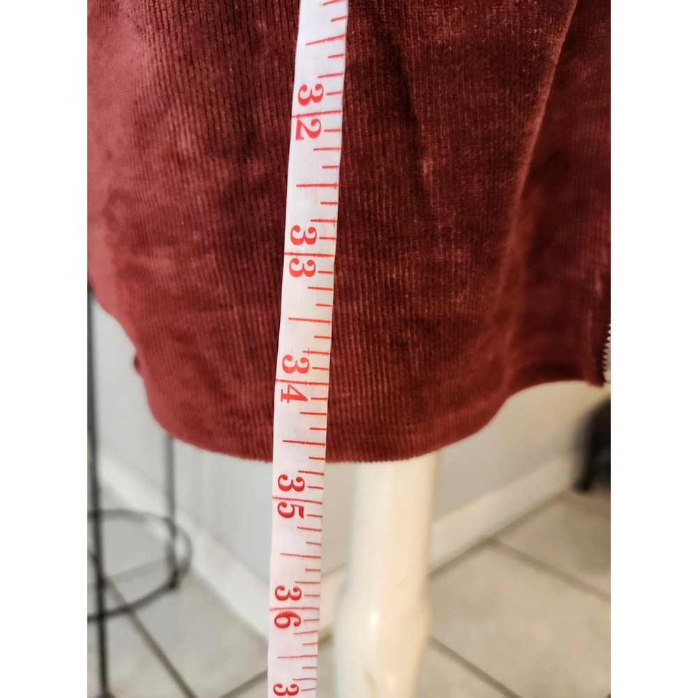 Heart Hips Burgundy Corduroy Zip Front Pinafore Dress Small Y2K Grunge Academia - Picture 11 of 11